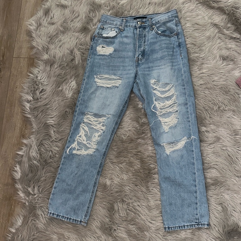 Aeropostale jeans, 90s super high-rise, straight , distressed